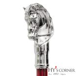 Pasotti ezüst lovas cipőkanál bordó nyéllel