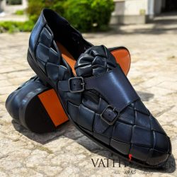 Santoni fonott duplacsatos mokaszín DWOU59 