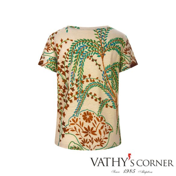 Riani len póló levélnyomattal 548605-8228 858 