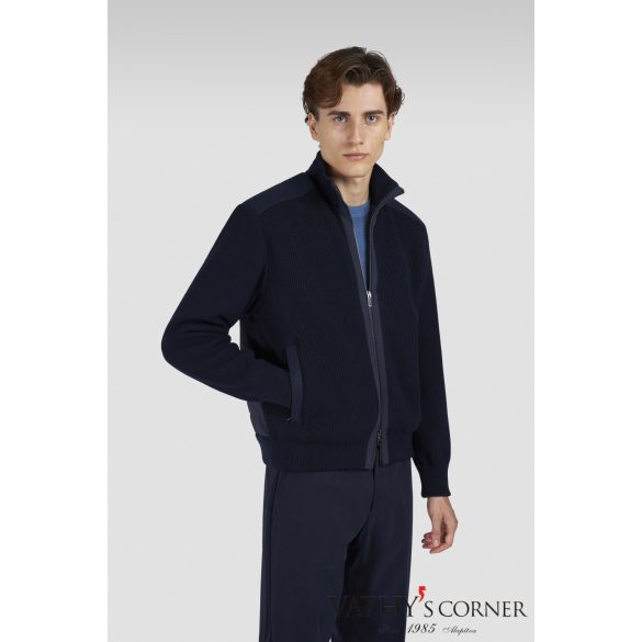 Paul&Shark Cipzáras kardigán Soft Cool Touch gyapjúból Typhoon® Re-4x4 Stretch részletekkel 15311247 050 