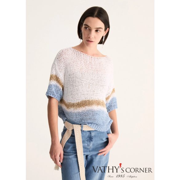 Biancalancia  kézzel festett vékony pulóver E26-205M 22 16 