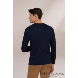 vanLaack hosszú ujjú sötétkék svájci pamut póló 180031 790 PARO 
