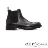 Morschi fekete bőr Chelsea csizma SD 44215 