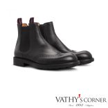 Morschi fekete bőr Chelsea csizma SD 44215 