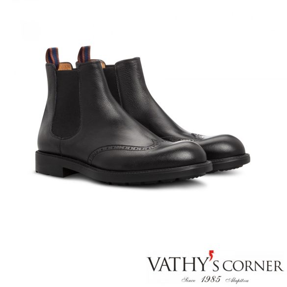 Morschi fekete bőr Chelsea csizma SD 44215 