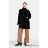 Werner Christ Női kifordítható báránybőr kabát bőrpántokkal 2883 666 Cilia 