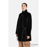 Werner Christ Női kifordítható báránybőr kabát bőrpántokkal 2883 666 Cilia 