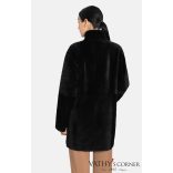 Werner Christ Női kifordítható báránybőr kabát bőrpántokkal 2883 666 Cilia 