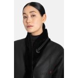 Werner Christ Női kifordítható báránybőr kabát bőrpántokkal 2883 666 Cilia 