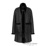 Werner Christ Női kifordítható báránybőr kabát bőrpántokkal 2883 666 Cilia 